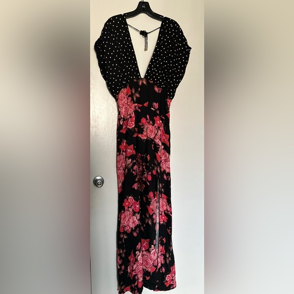 FREE PEOPLE JUNIPER MAXI DRESS FLORAL POLKA DOT - Picture 3 of 6